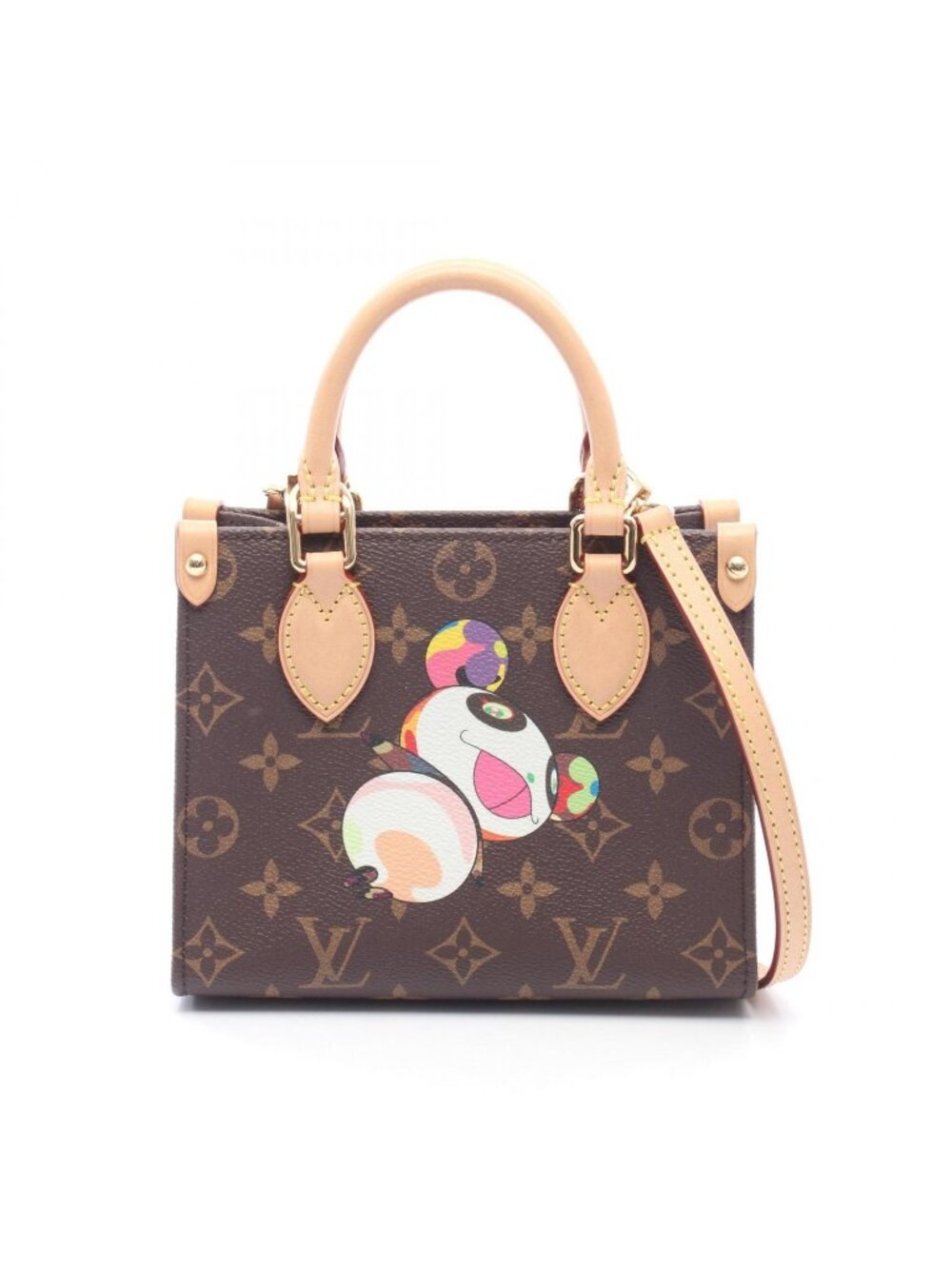 Louis Vuitton Handbag LV TM On The Go BB Monogram Panda 2-Way Canvas Leather LV